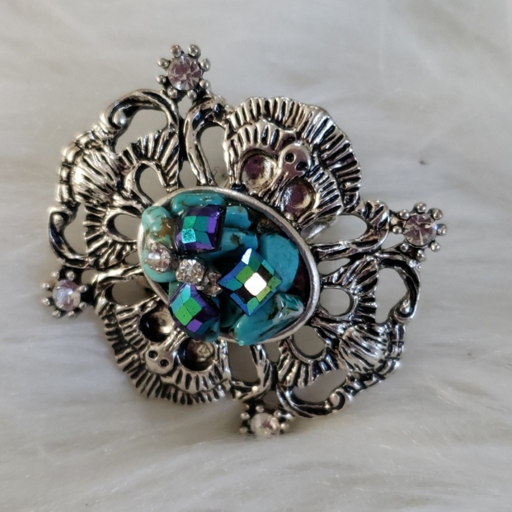 Women's statement ring blue New